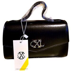 Cxl By Christian Lacroix Laine Matte Patent Black Crossbody Handbag Designer Acc